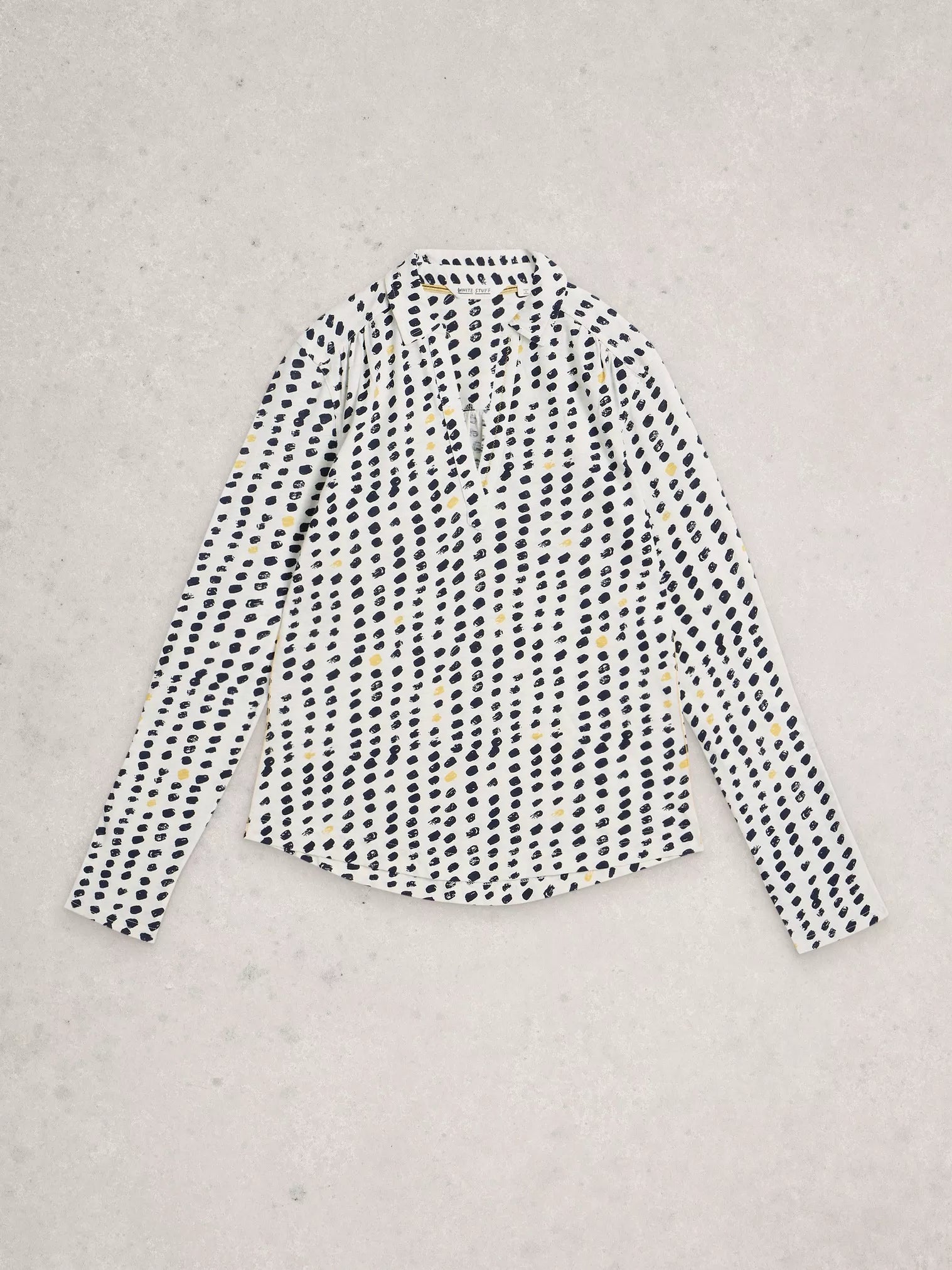 White Stuff Allie Jersey Shirt Ivory Print