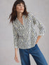 White Stuff Allie Jersey Shirt Ivory Print