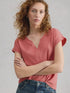 White Stuff Nelly Notch Neck Tee Mid Pink