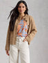 White Stuff Iris Linen Tee Natural Multi