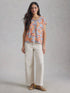 White Stuff Iris Linen Tee Natural Multi
