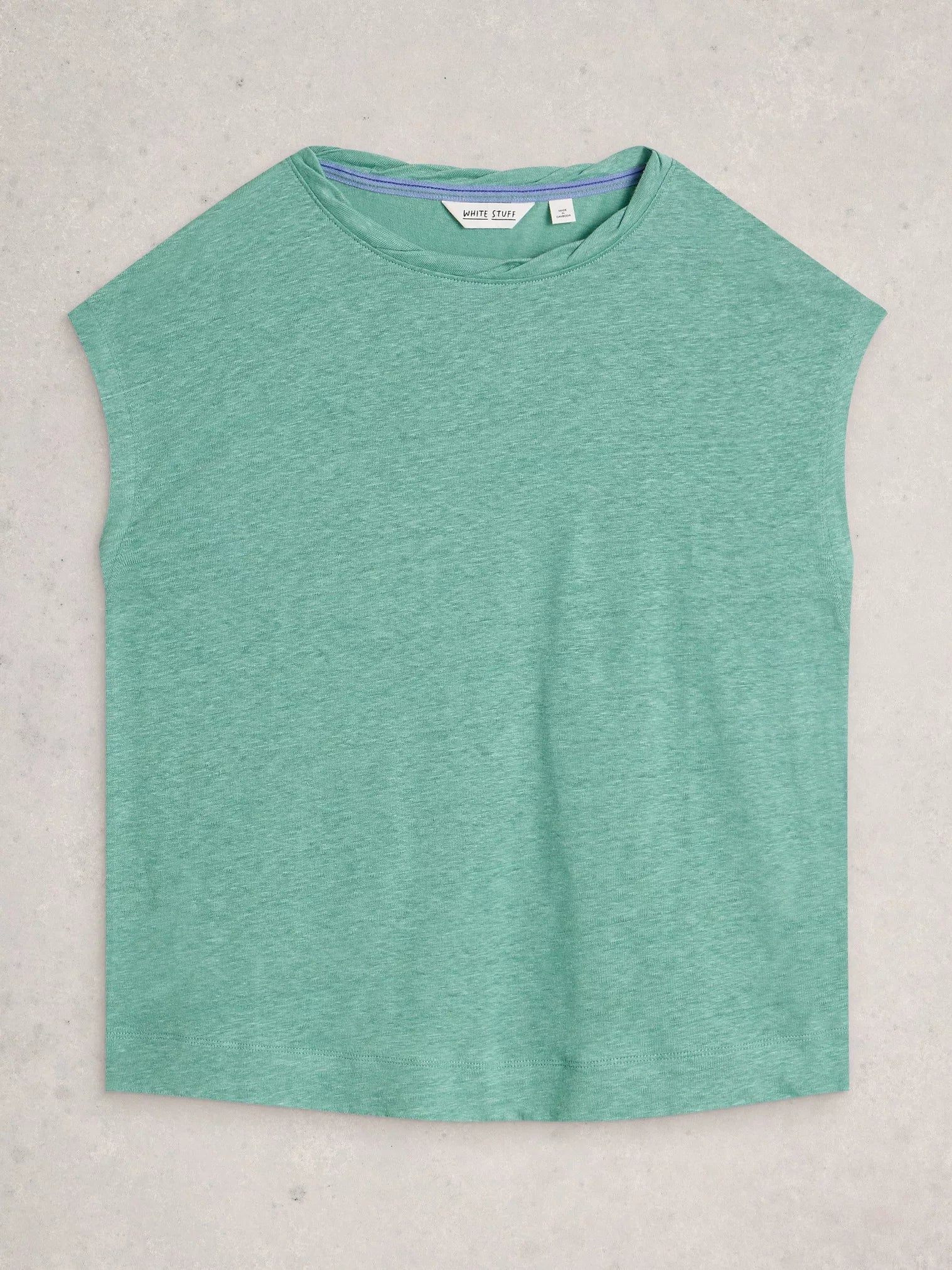 White Stuff Rowan Linen Tee Mid Teal