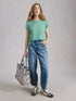 White Stuff Rowan Linen Tee Mid Teal
