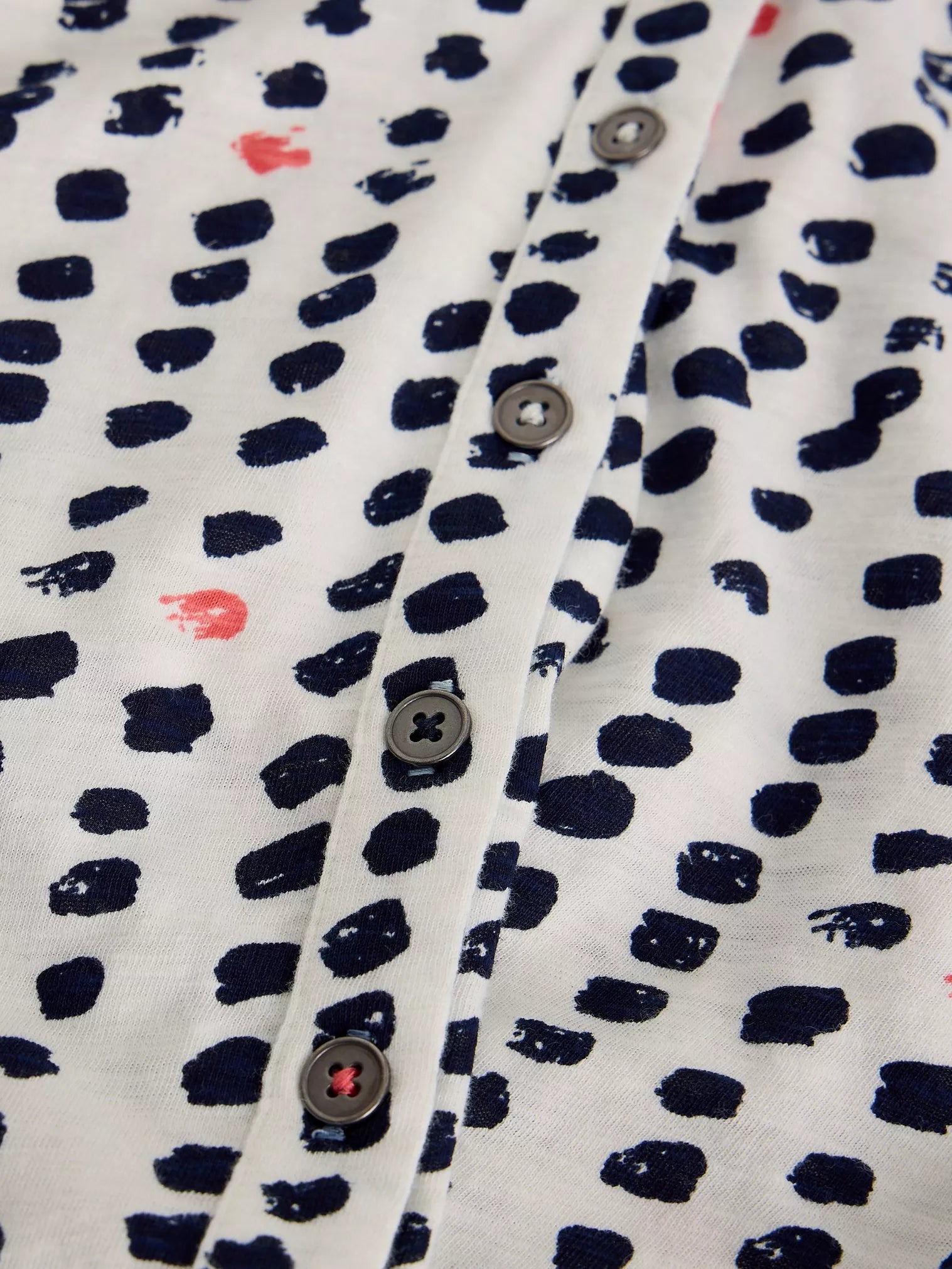 White Stuff Annie Short Sleeve Jersey Shirt Ivory Print