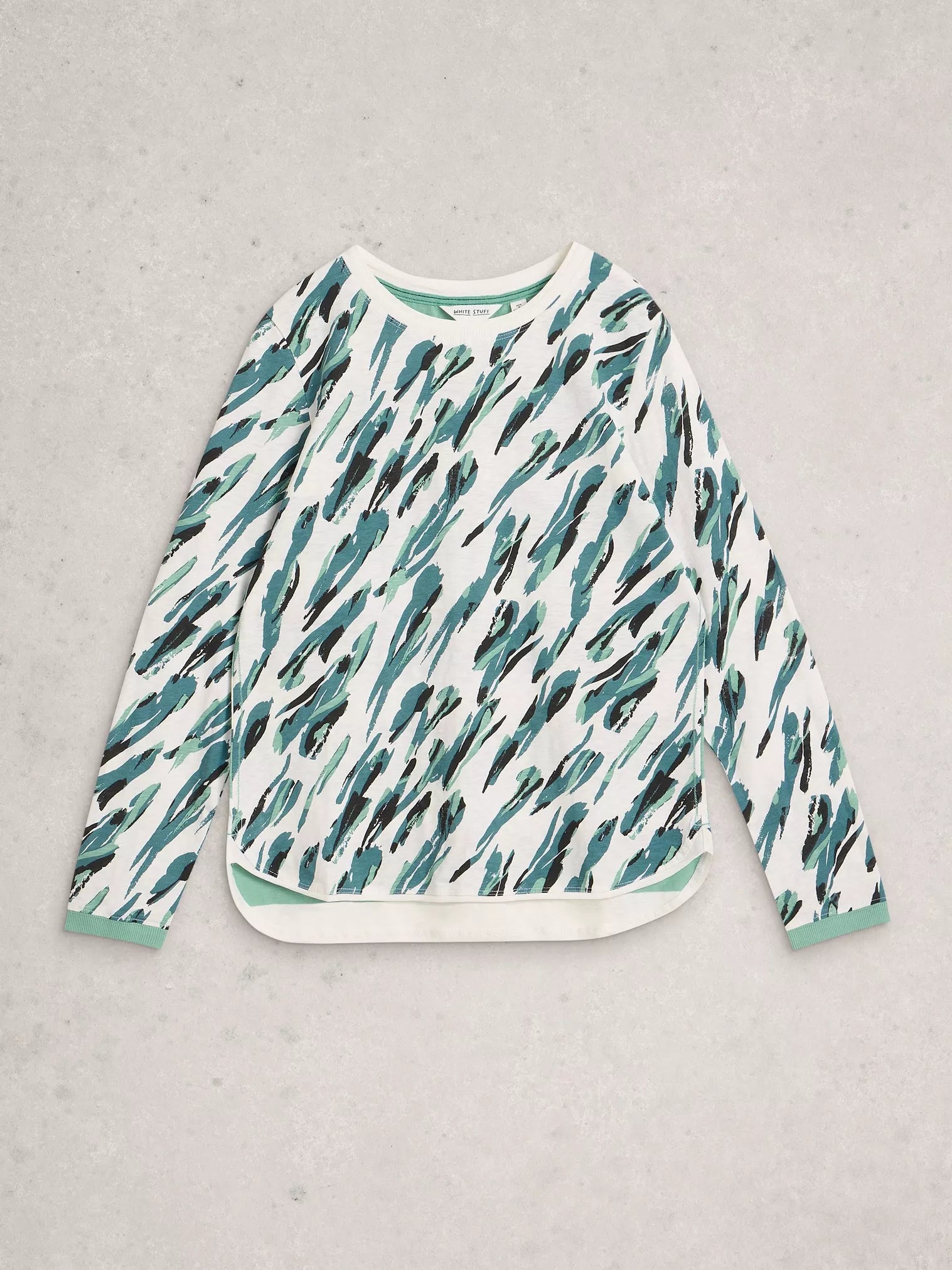 White Stuff Clara Long Sleeve Tee Ivory Print