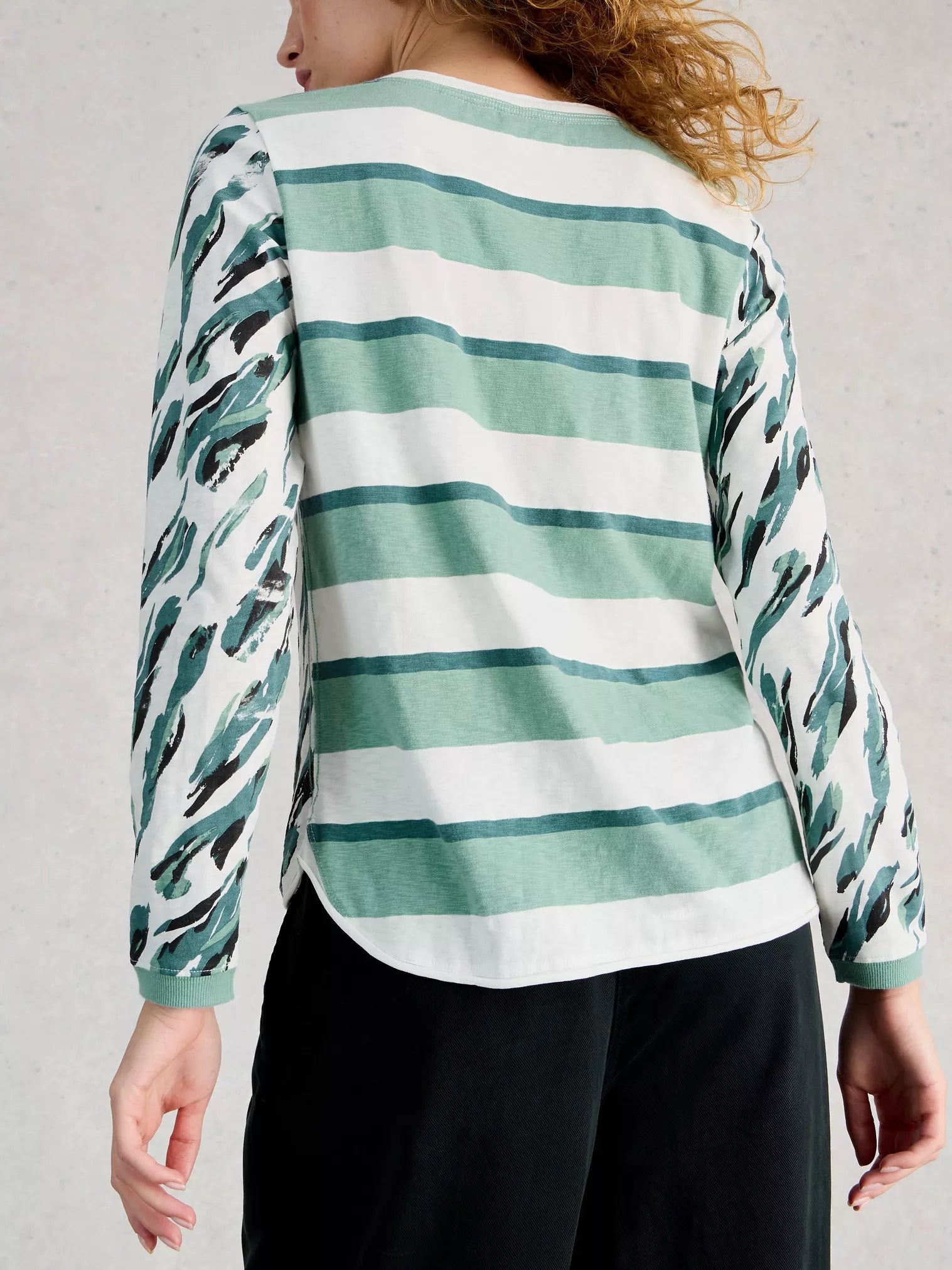 White Stuff Clara Long Sleeve Tee Ivory Print