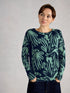 White Stuff Olive Print Jumper Blue Print