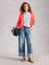 White Stuff Nova Linen Blend Cardi Mid Coral