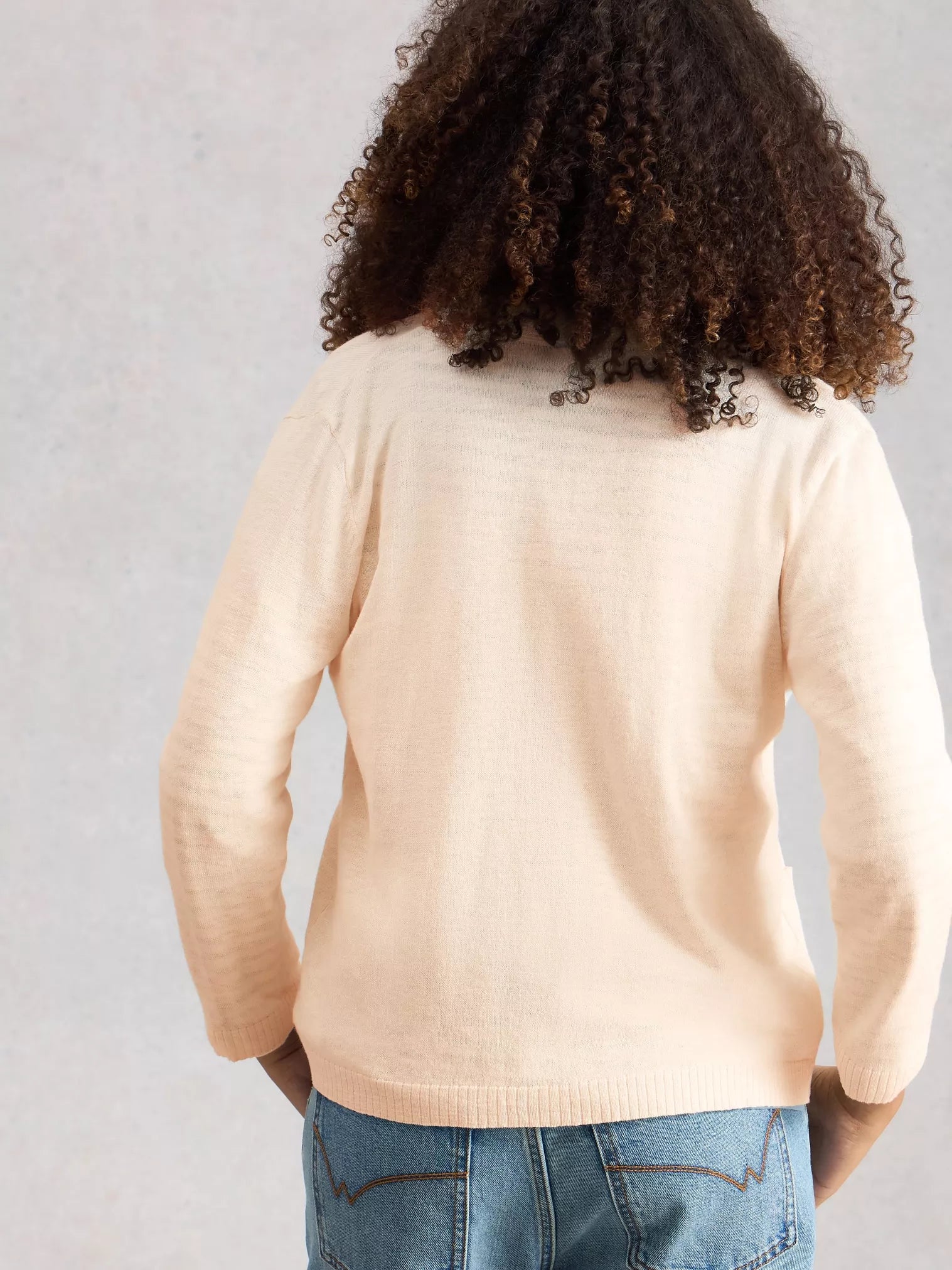 White Stuff Nova Linen Blend Cardi Natural White