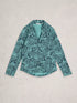 White Stuff Annie Jersey Shirt Teal Print