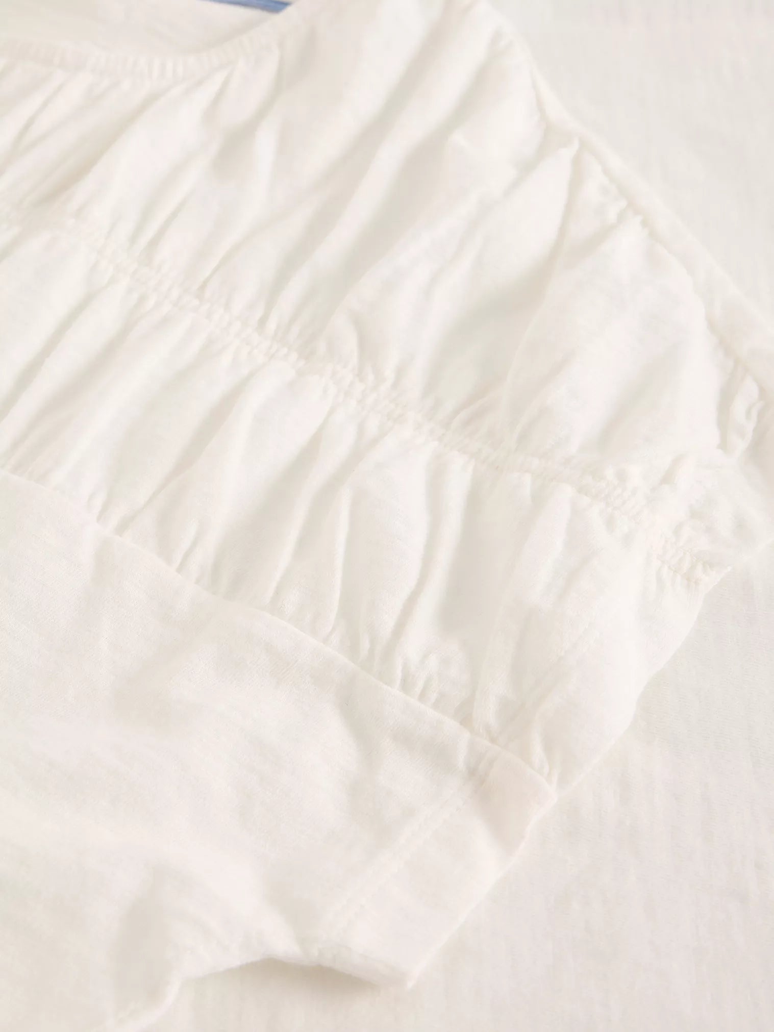 White Stuff Rachel Ruched Tee Natural White
