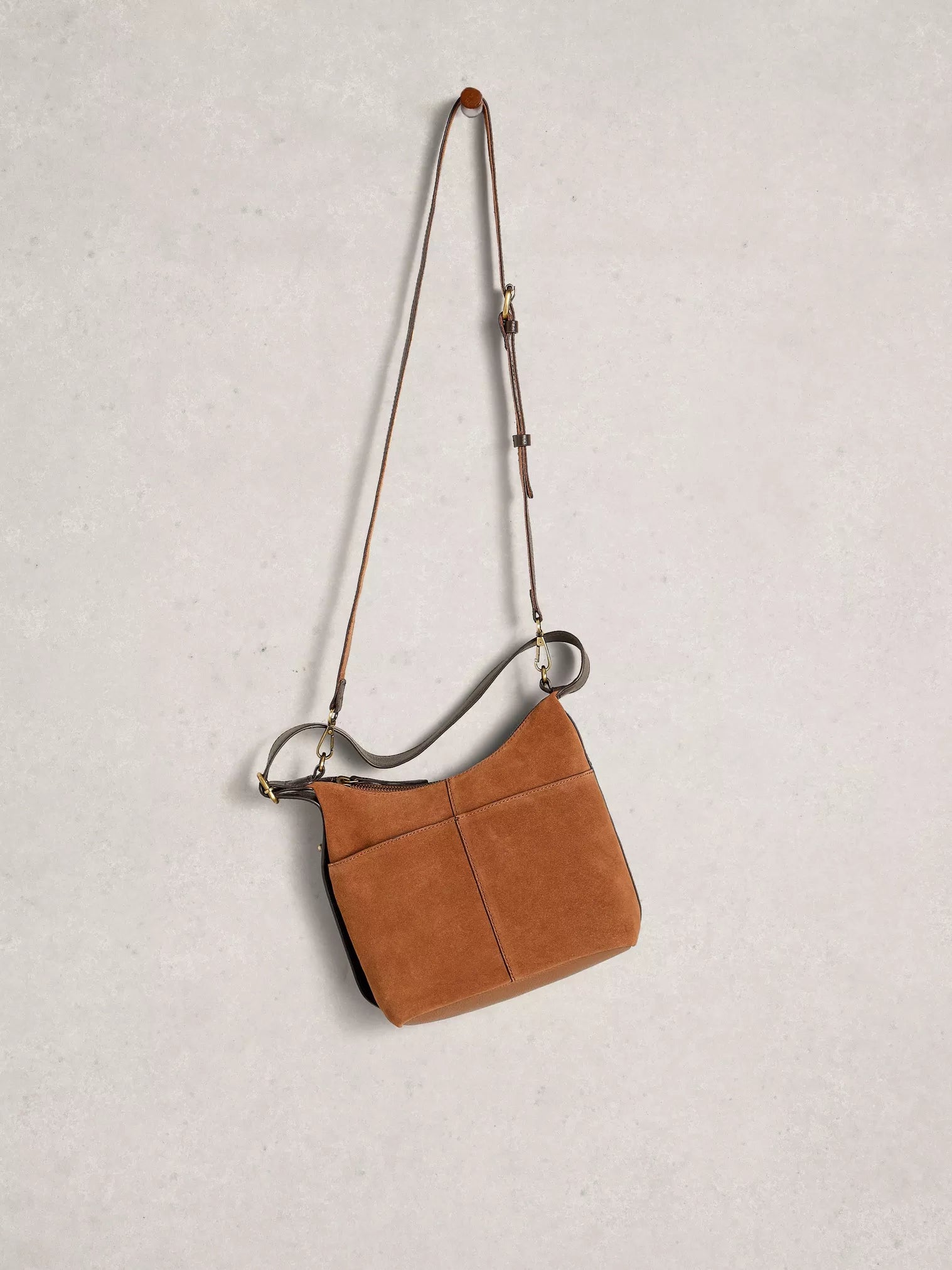 White Stuff Mini Sophia Leather Crossbody Mid Tan