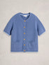 White Stuff Isabella Short Sleeve Cardi Mid Blue