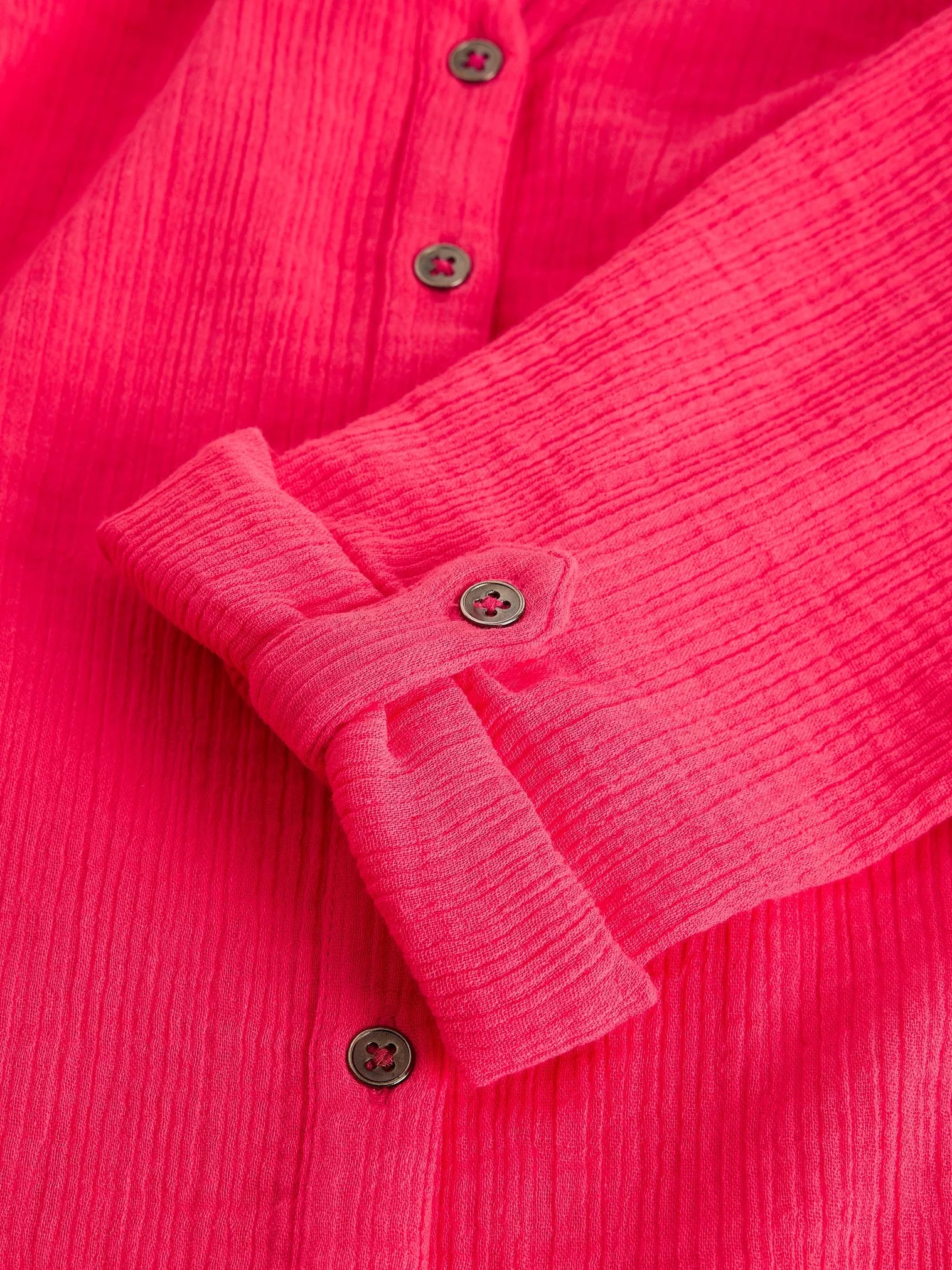 White Stuff Annie Double Cloth Shirt Bright Pink