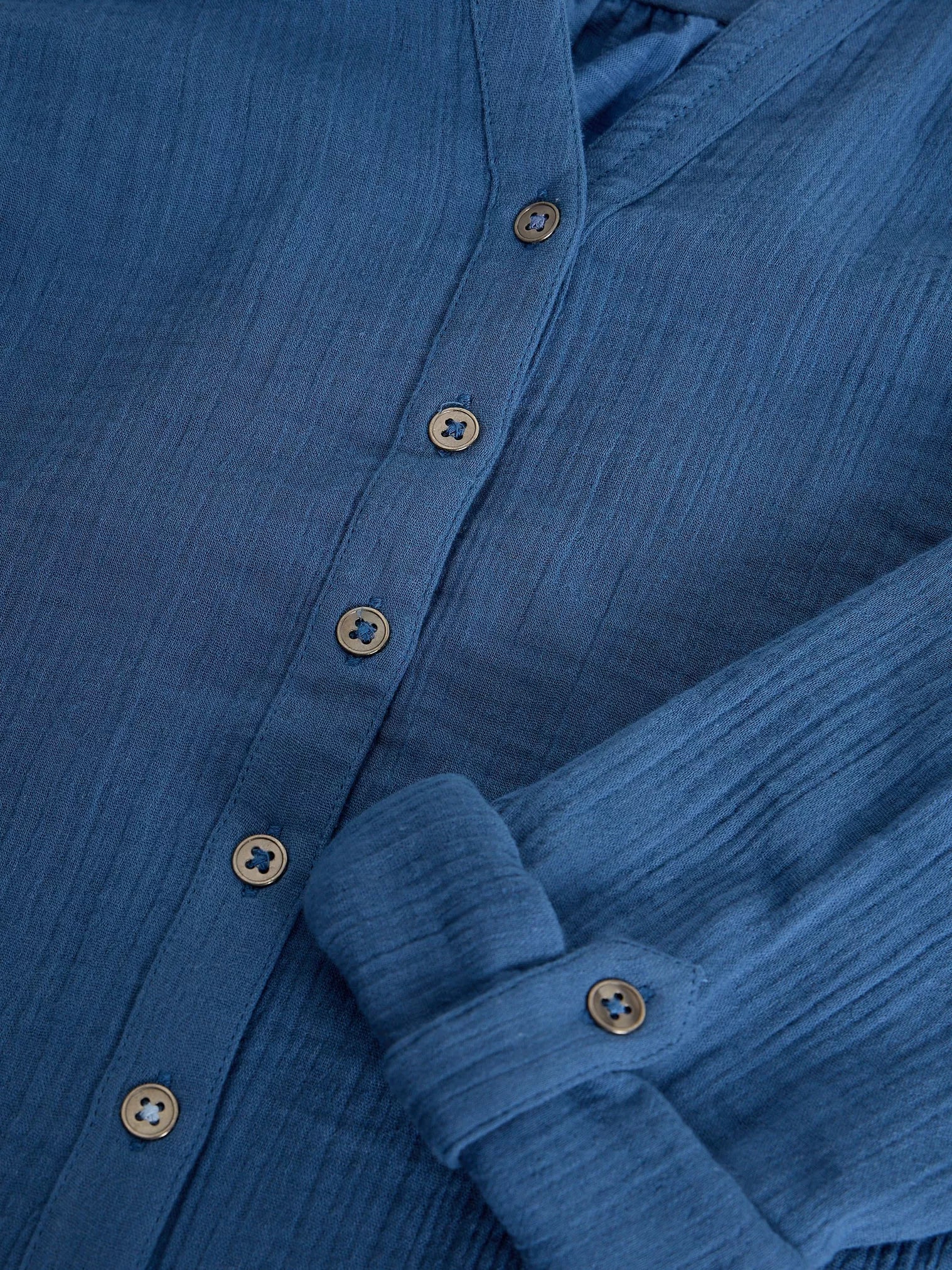 White Stuff Annie Double Cloth Shirt Dark Blue