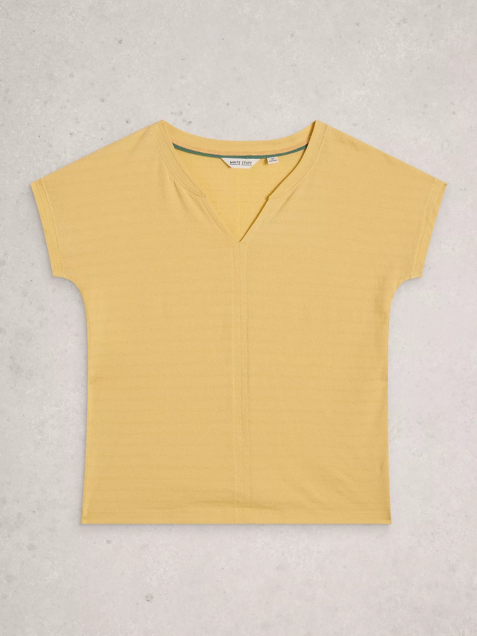White Stuff Nelly Notch Texture Tee Light Yellow