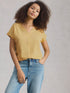 White Stuff Nelly Notch Texture Tee Light Yellow