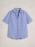 White Stuff Annie Short Sleeve Double Cloth Shirt Light Blue