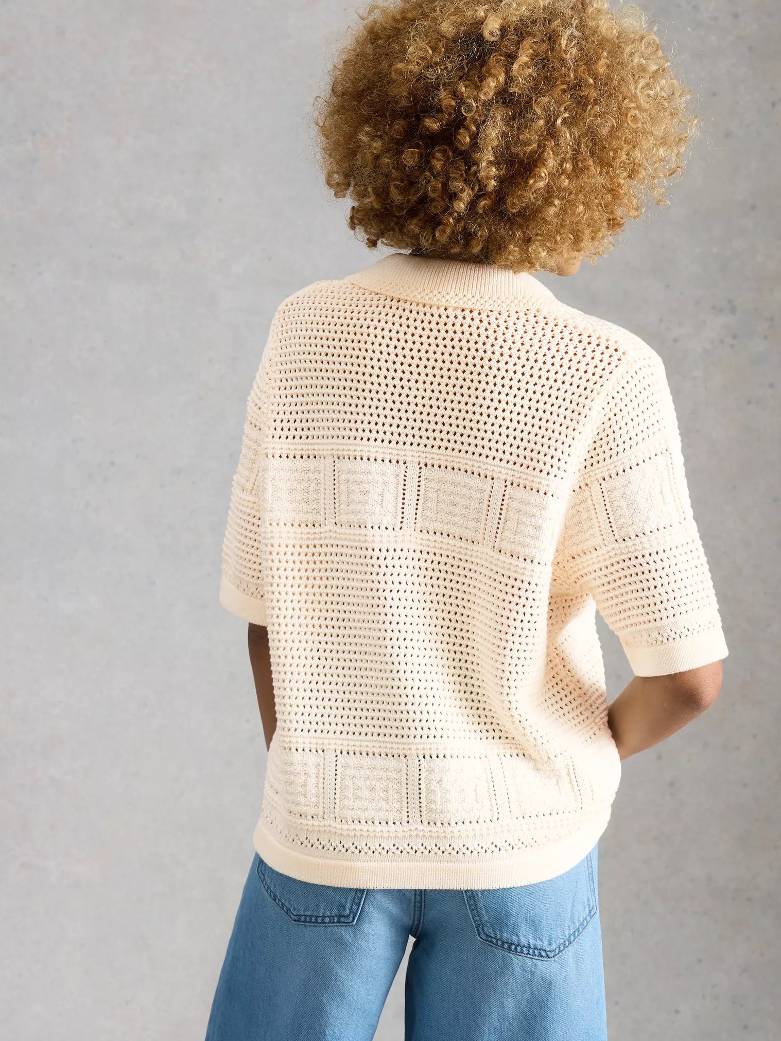 White Stuff Gemima Collar Cardi Pale Ivory