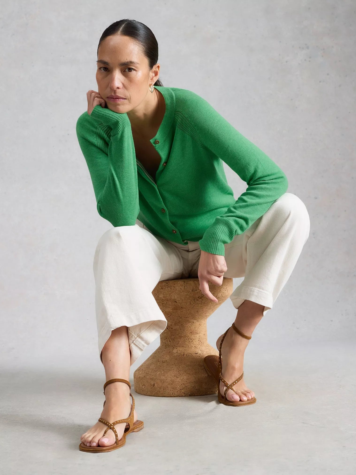 White Stuff Lulu Cardi Mid Green