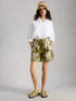 White Stuff Belle Linen Short Green Print