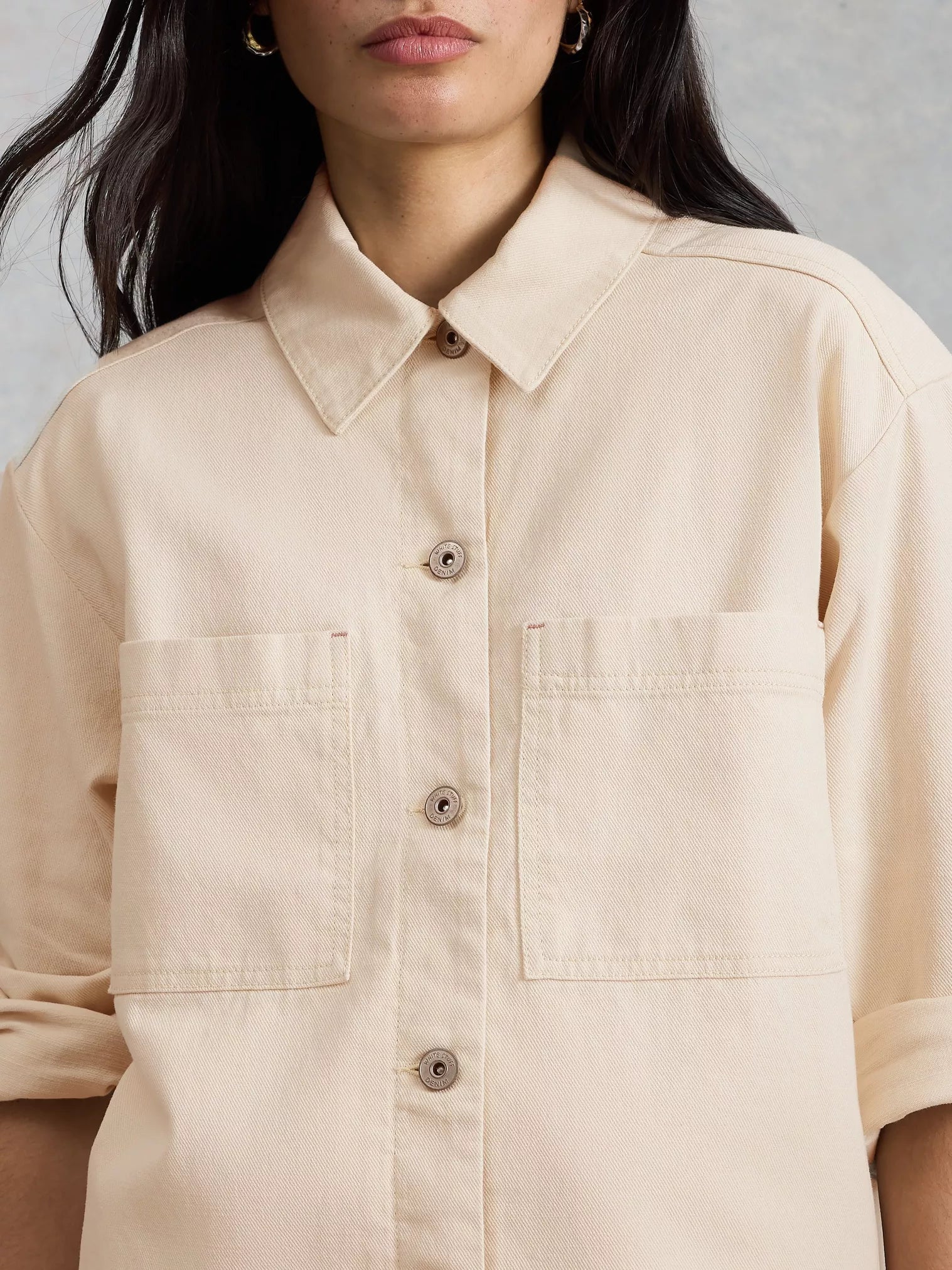 White Stuff Molly Shacket Natural White