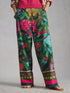 White Stuff Ally Wide Leg Trouser Green Print