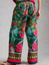 White Stuff Ally Wide Leg Trouser Green Print