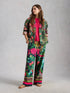 White Stuff Ally Wide Leg Trouser Green Print