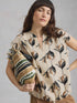 White Stuff Nicole Linen Blend Top Ivory Print
