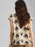White Stuff Nicole Linen Blend Top Ivory Print