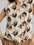 White Stuff Nicole Linen Blend Top Ivory Print