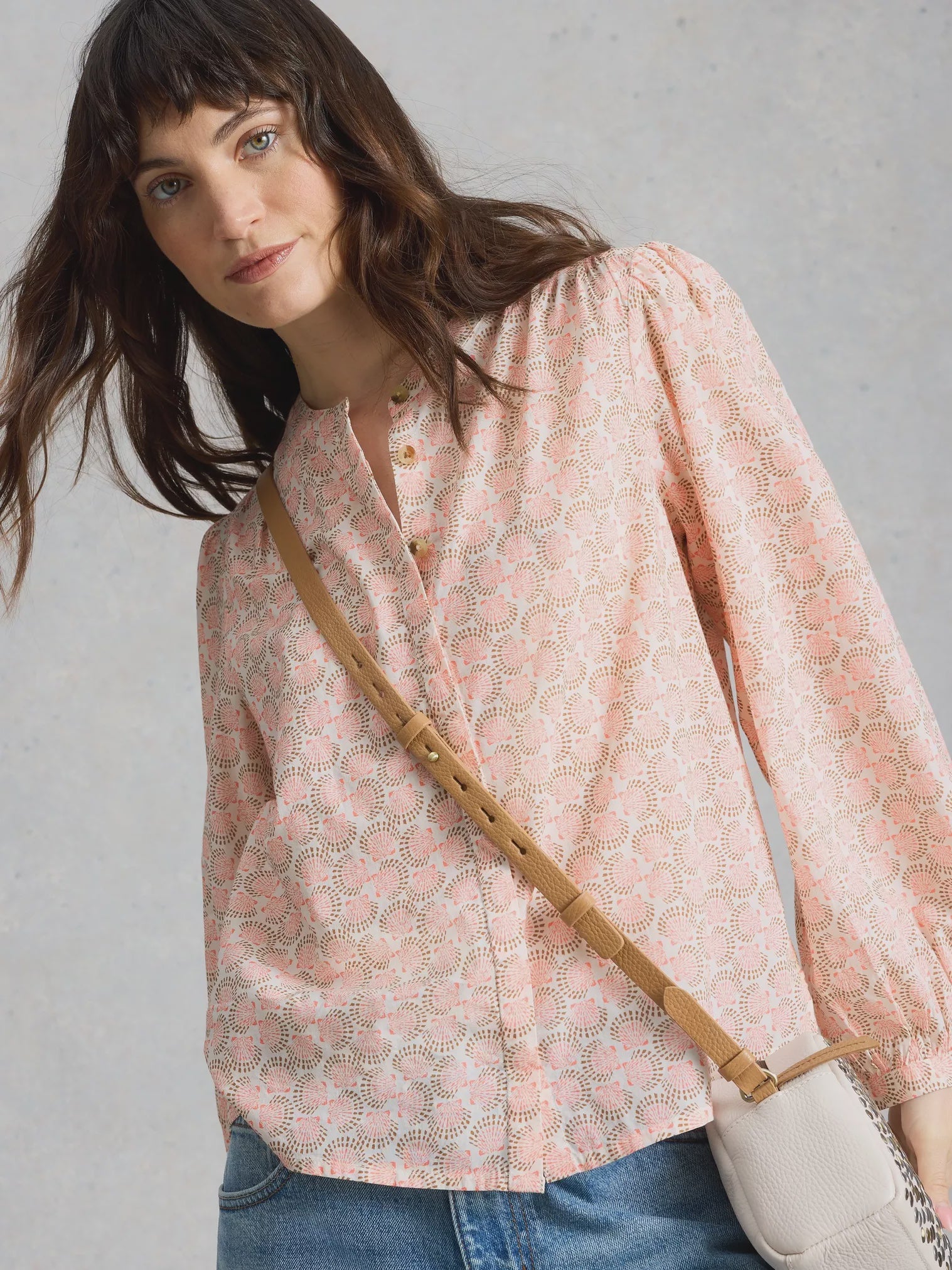 White Stuff Lana Organic Cotton Top Pink Multi