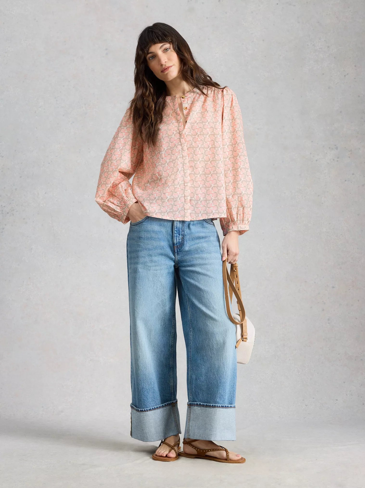 White Stuff Lana Organic Cotton Top Pink Multi