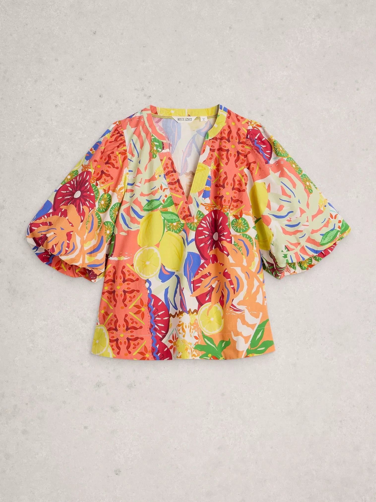 White Stuff Bex Cotton Top Yellow Multi