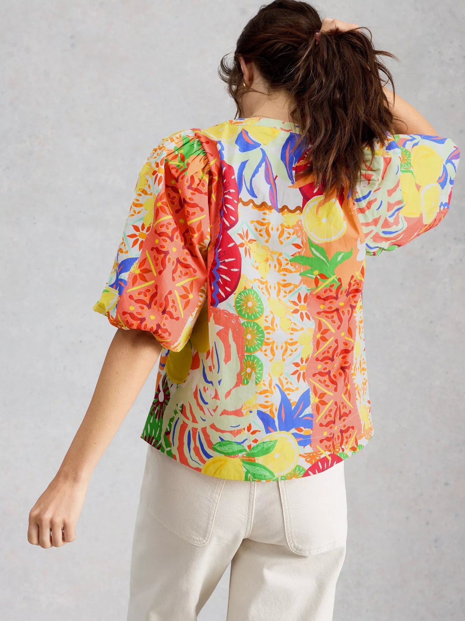White Stuff Bex Cotton Top Yellow Multi