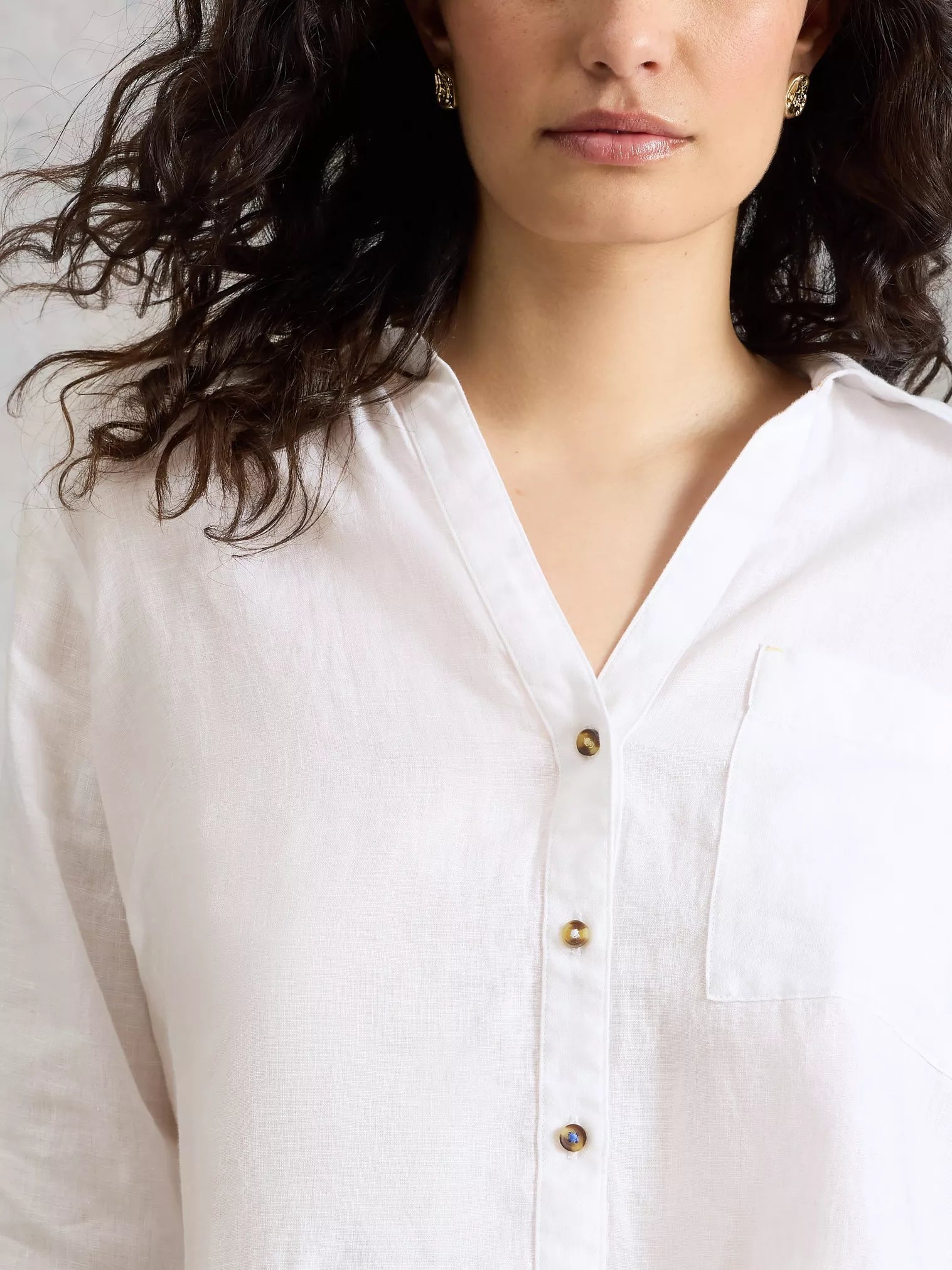 White Stuff Sadie Linen Boyfriend Shirt Brilliant White