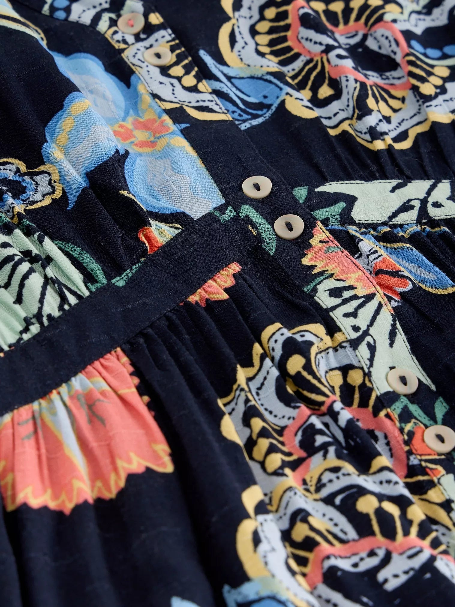 White Stuff Phoebe Midi Dress Navy Multi