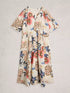 White Stuff Kate Button Through Midi Dress Ivory Print