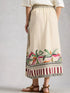 White Stuff Alba Linen Blend Wrap Skirt Natural Print