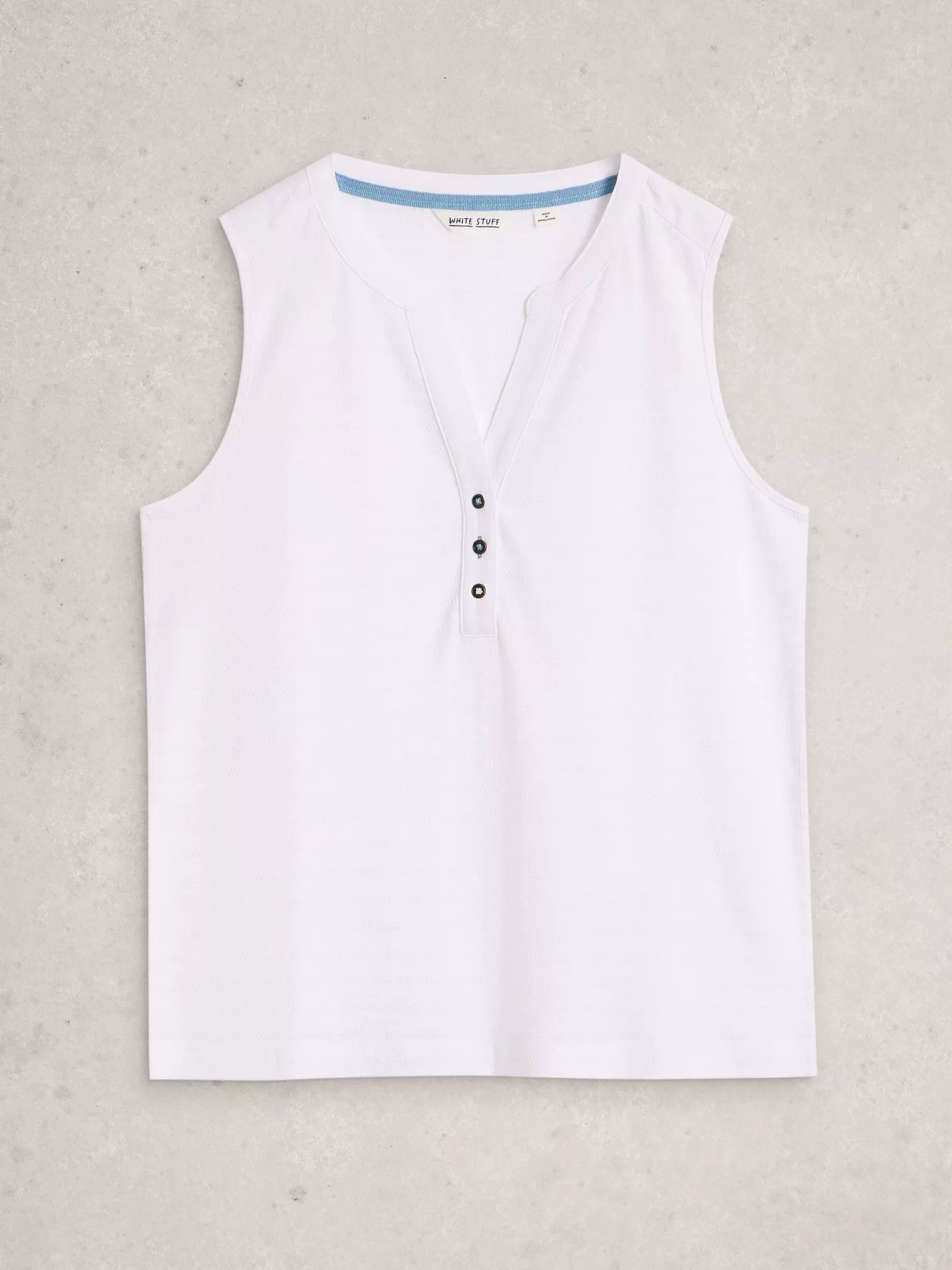 White Stuff Nora Texture Notch Vest Brilliant White