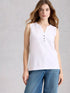 White Stuff Nora Texture Notch Vest Brilliant White