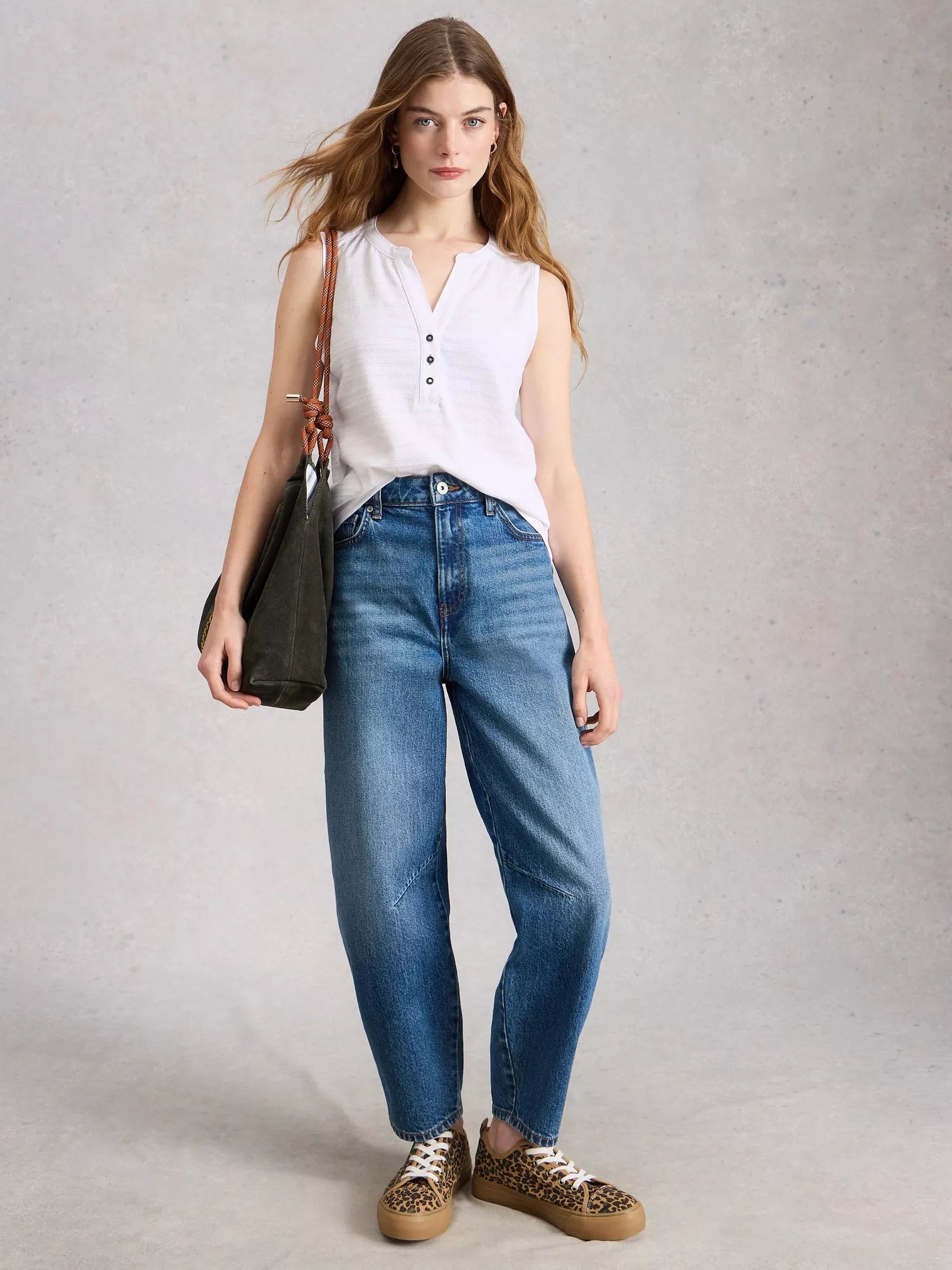 White Stuff Nora Texture Notch Vest Brilliant White