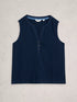 White Stuff Nora Texture Notch Vest Dark Navy
