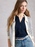 White Stuff Nora Texture Notch Vest Dark Navy