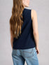 White Stuff Nora Texture Notch Vest Dark Navy