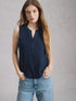 White Stuff Nora Texture Notch Vest Dark Navy