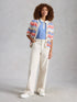 White Stuff Isabella Wavy Cardi Ivory Multi