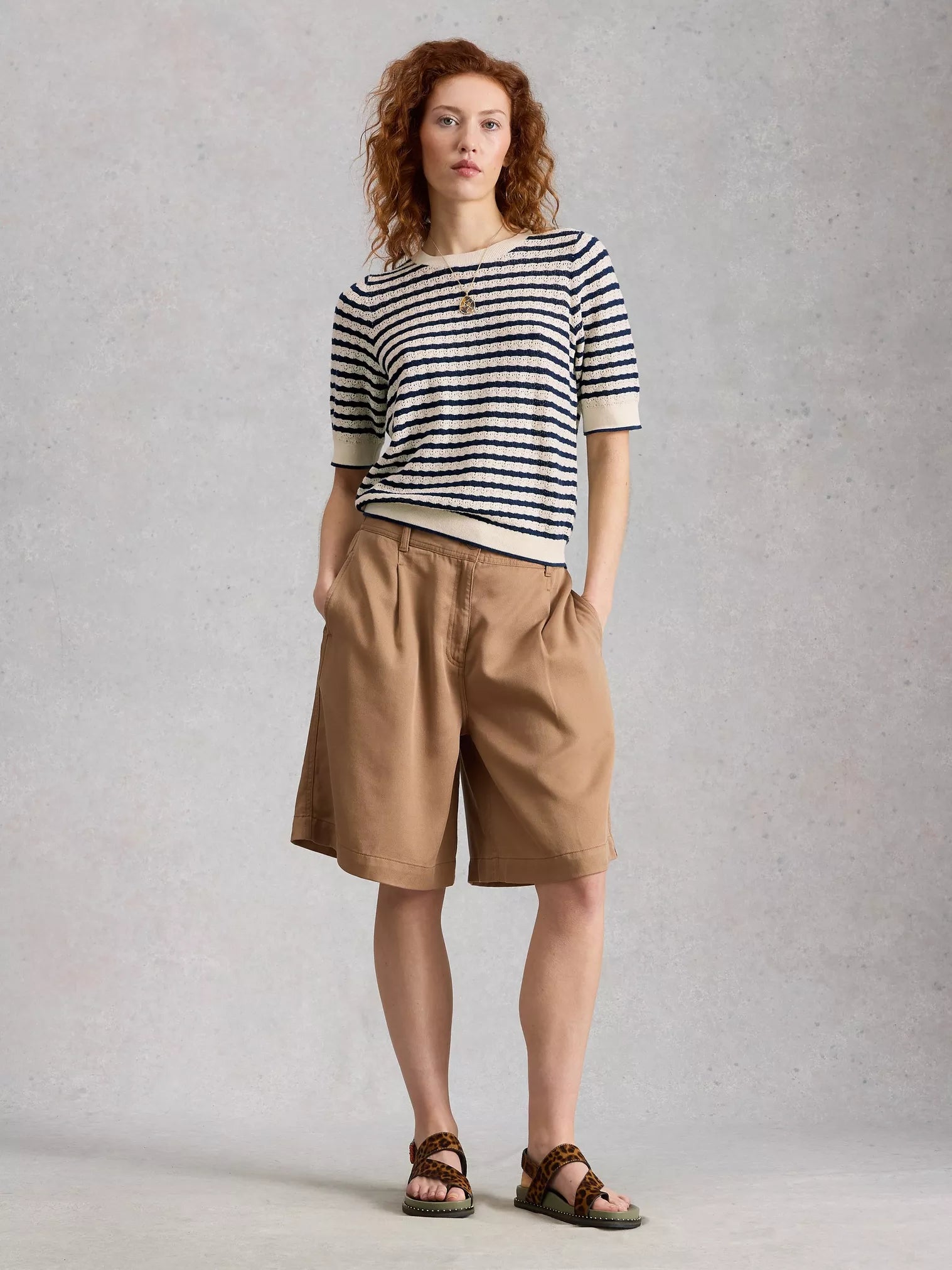 White Stuff Holly Pointelle Tee Ivory Multi