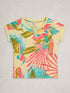 White Stuff Nelly Notch Neck Tee Green Multi